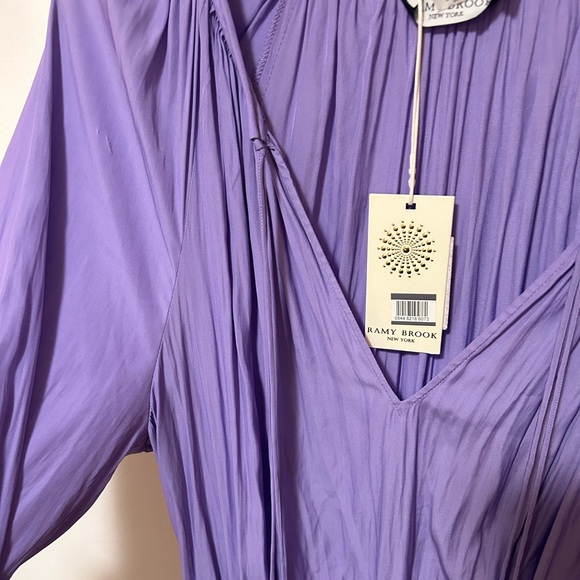 Ramy Brooks Brin tie neck dress in orchid. - Picture 2 of 7